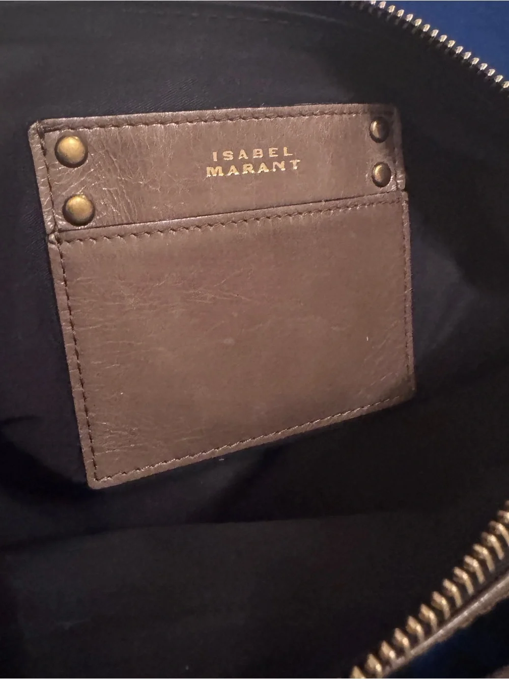 Isabel Marant Taupe Shiny Leather Crossbody with Branded Strap - Picture 4 of 9